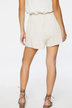 Belted Linen-Blend Shorts