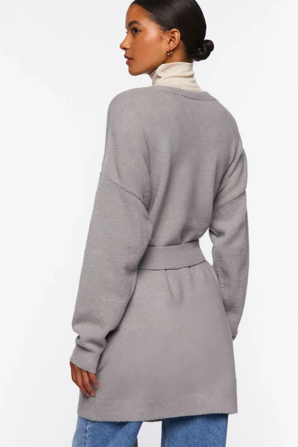 Belted Longline Cardigan Sweater