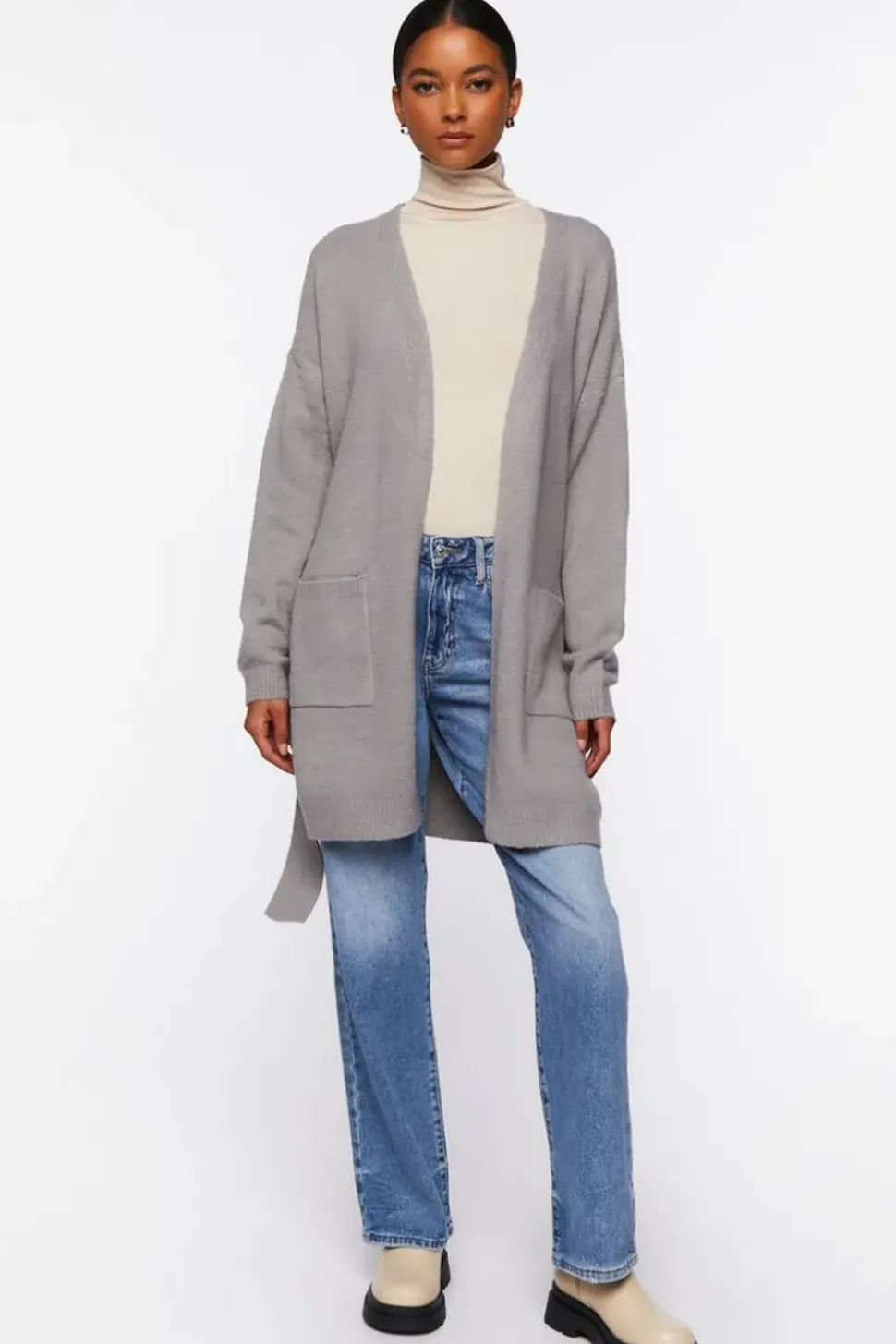 Belted Longline Cardigan Sweater