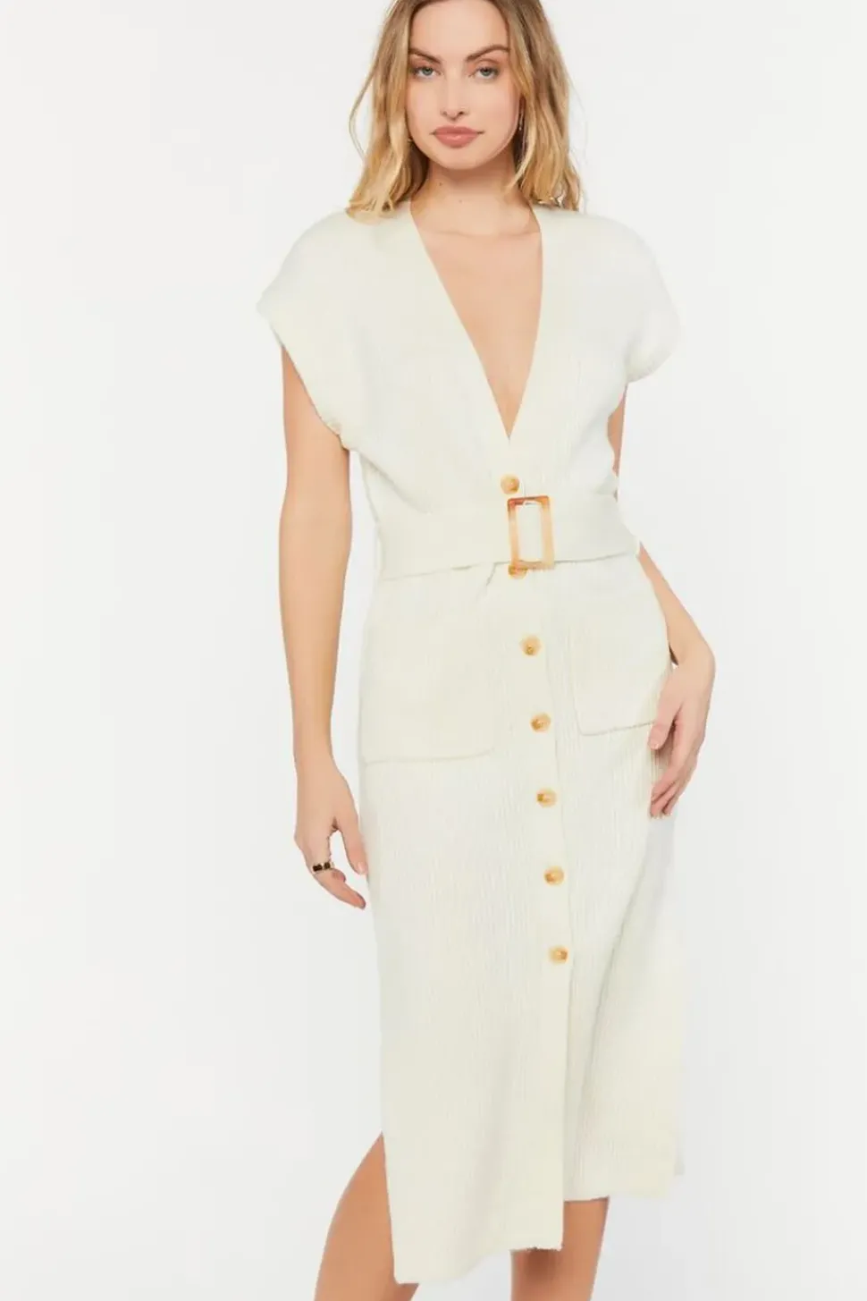 Belted Midi Sweater Dress