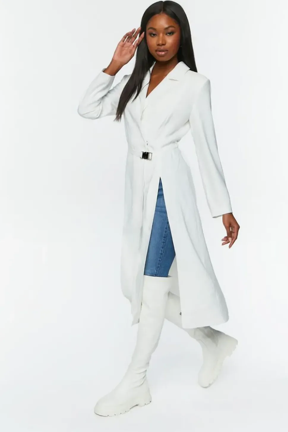 Belted M-Slit Duster Jacket