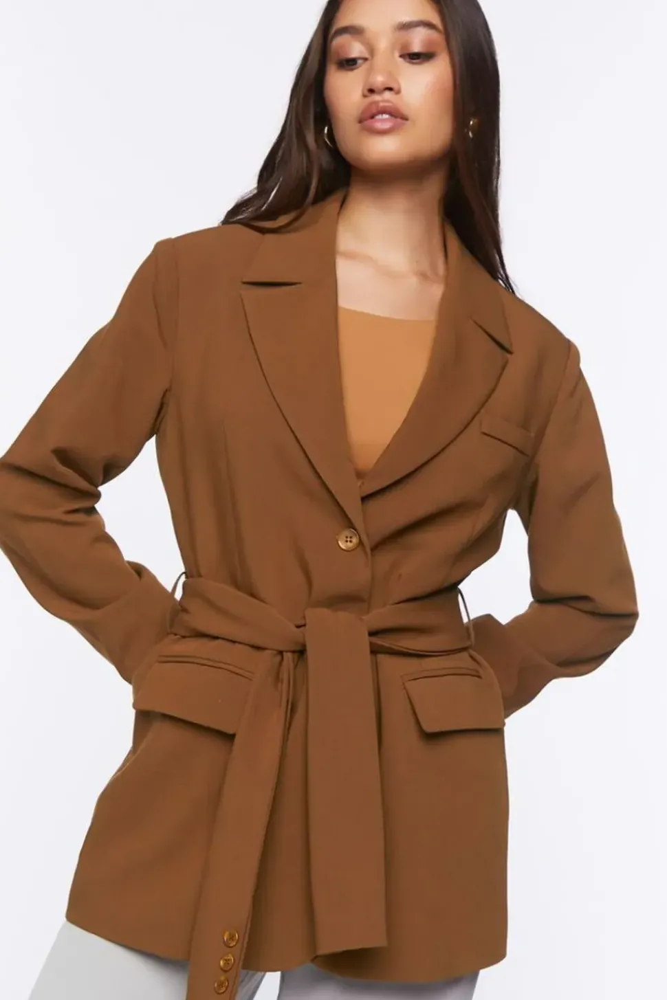 Belted Notched Blazer