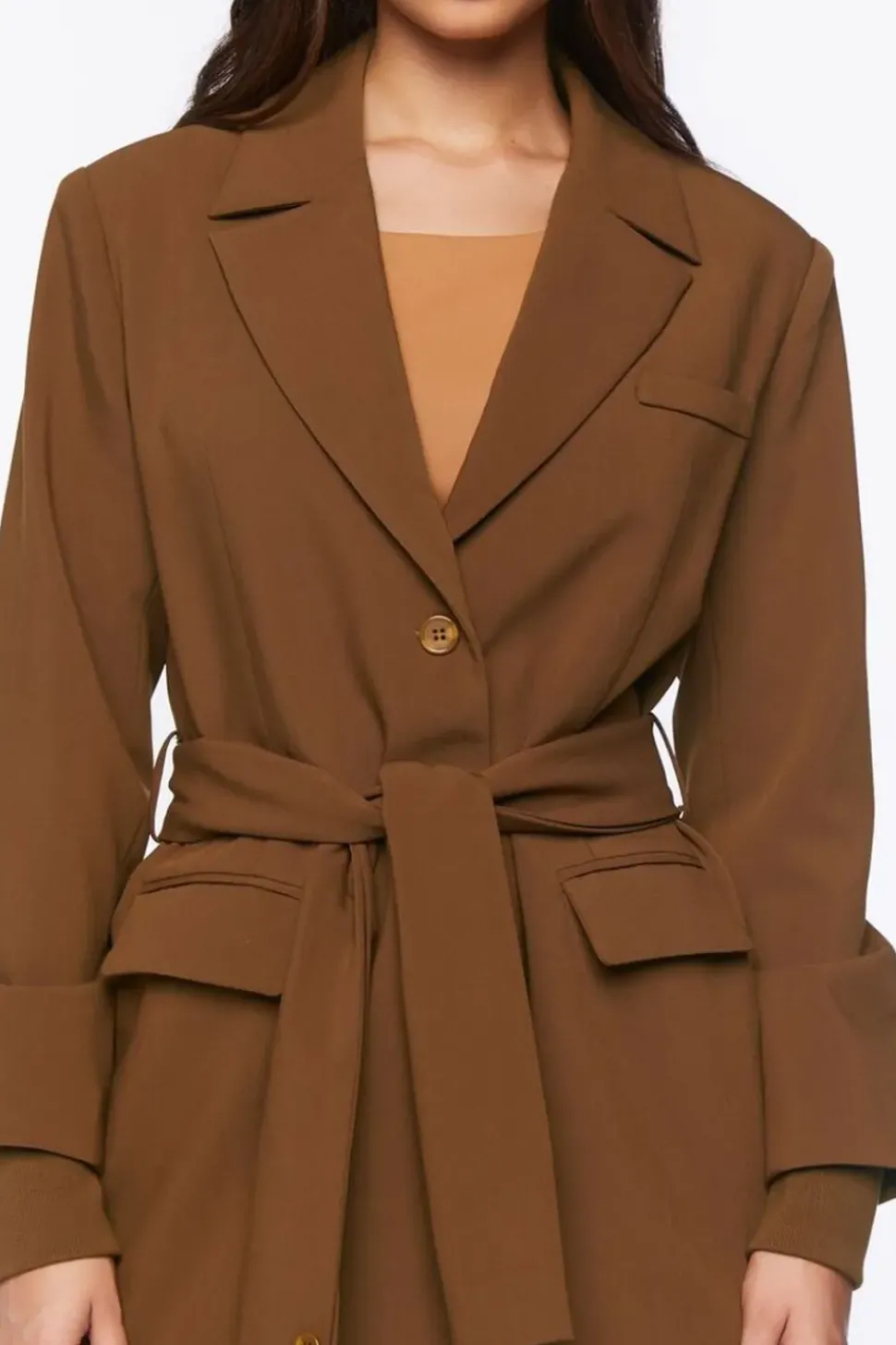 Belted Notched Blazer