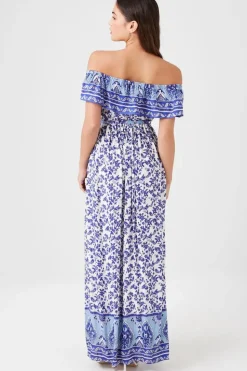 Belted Off-The-Shoulder Maxi Dress