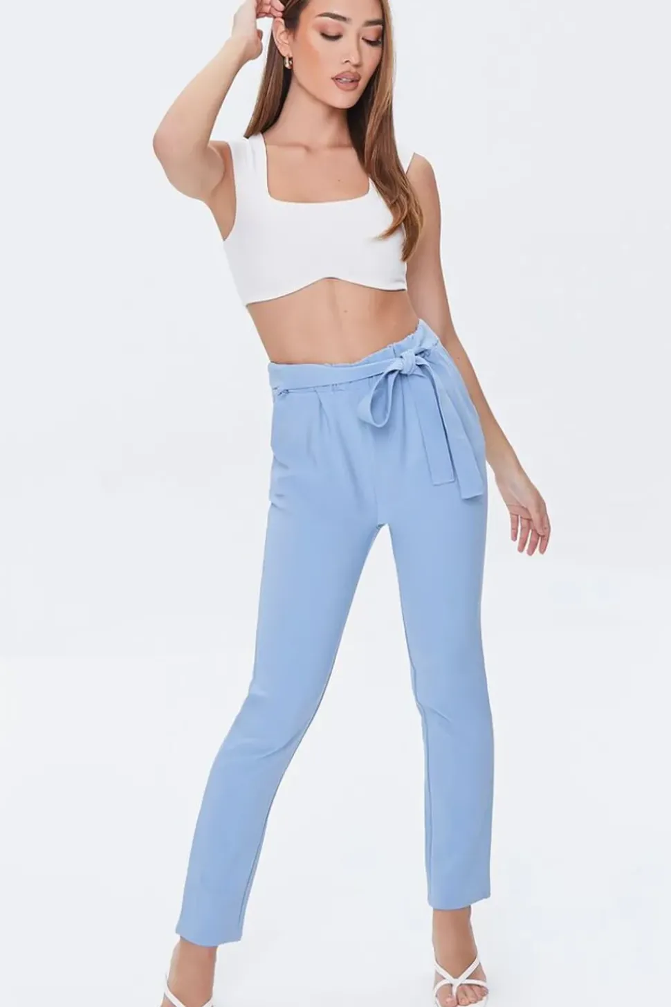 Belted Tie-Waist Pants