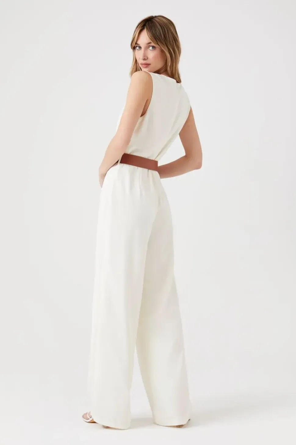 Belted Wide-Leg Jumpsuit