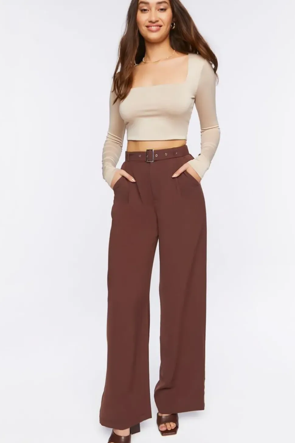 Belted Wide-Leg Trousers