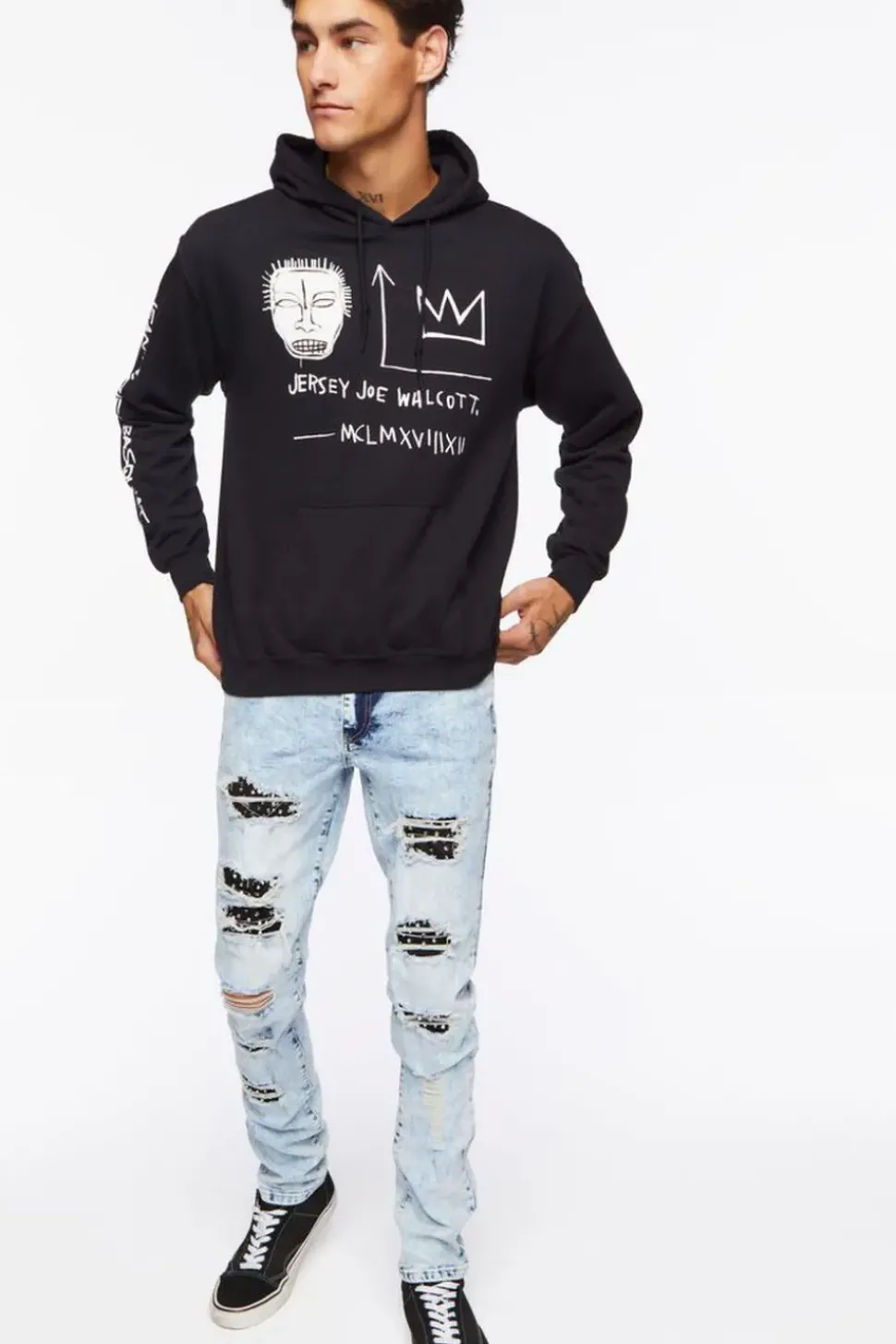 Bleached Wash Distressed Skinny Jeans