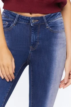 Bleach Wash Low-Rise Bootcut Jeans