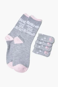 Blessed Graphic Crew & Dog Socks Set