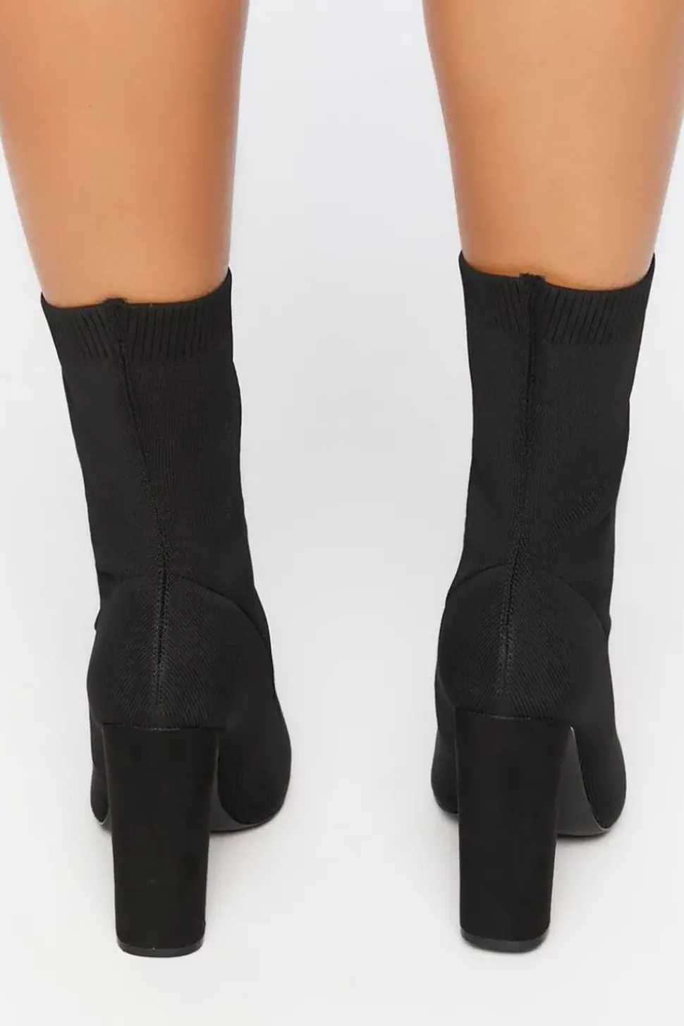 Block Heel Sock Booties (Wide)
