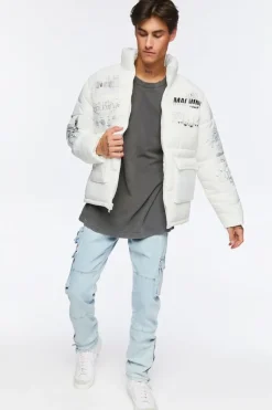 Blueprint Graphic Puffer Jacket
