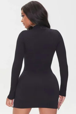 Bodycon Zip-Front Mini Dress
