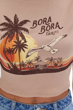 Bora Bora Tahiti Graphic Crop Top