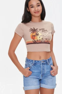 Bora Bora Tahiti Graphic Crop Top