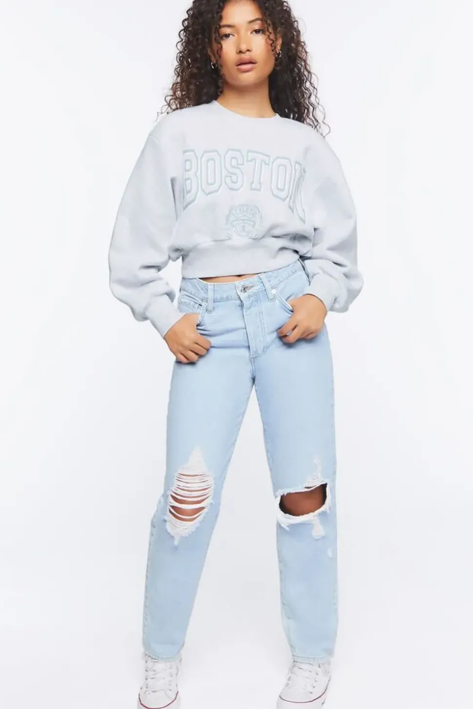 Boston Graphic Cropped Pullover