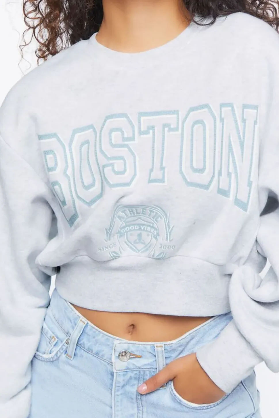 Boston Graphic Cropped Pullover