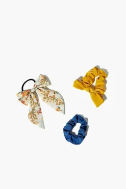 Bow Hair Scrunchie Set