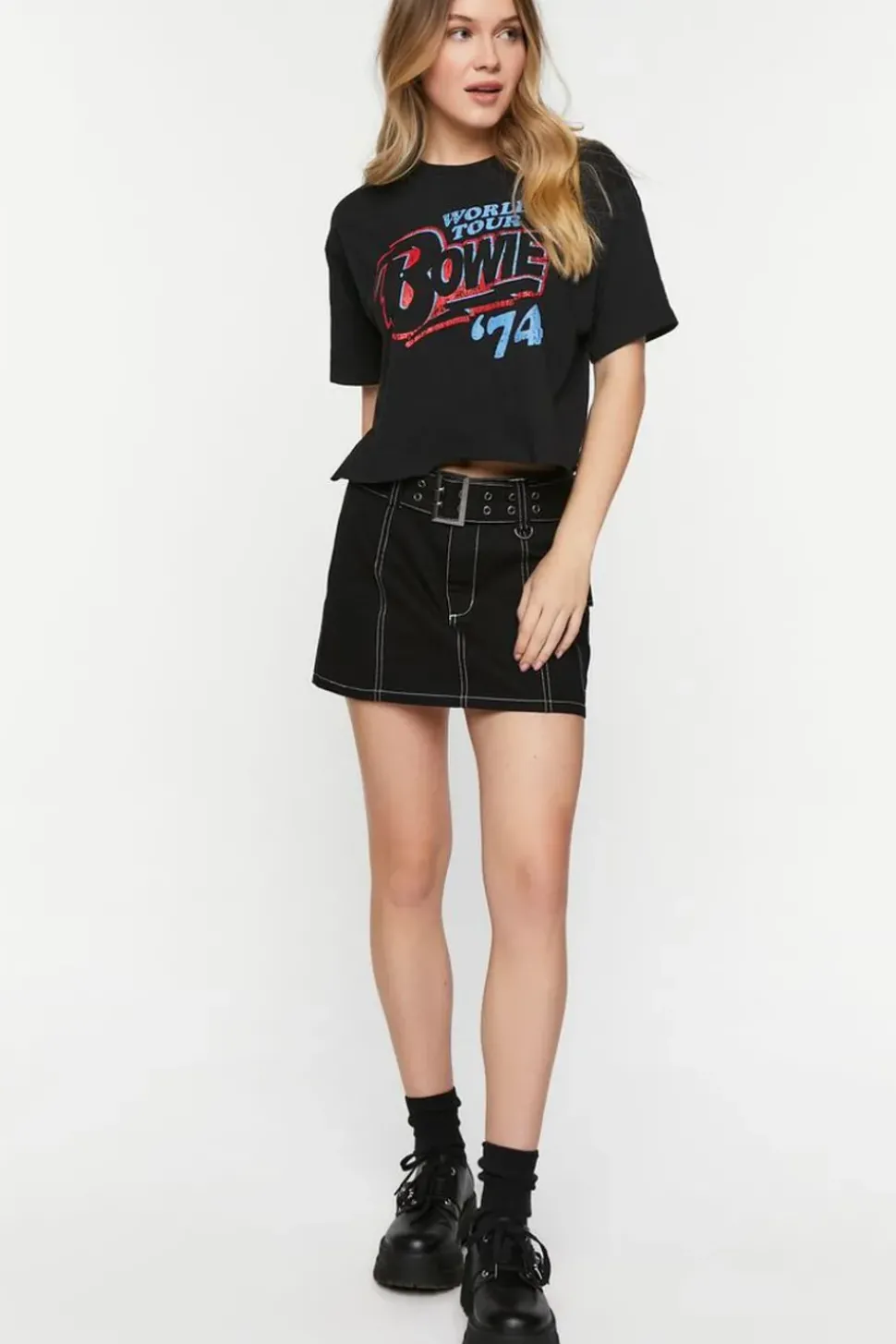 Bowie Graphic Cropped Tee