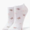 Bow Print Scalloped-Trim Ankle Socks