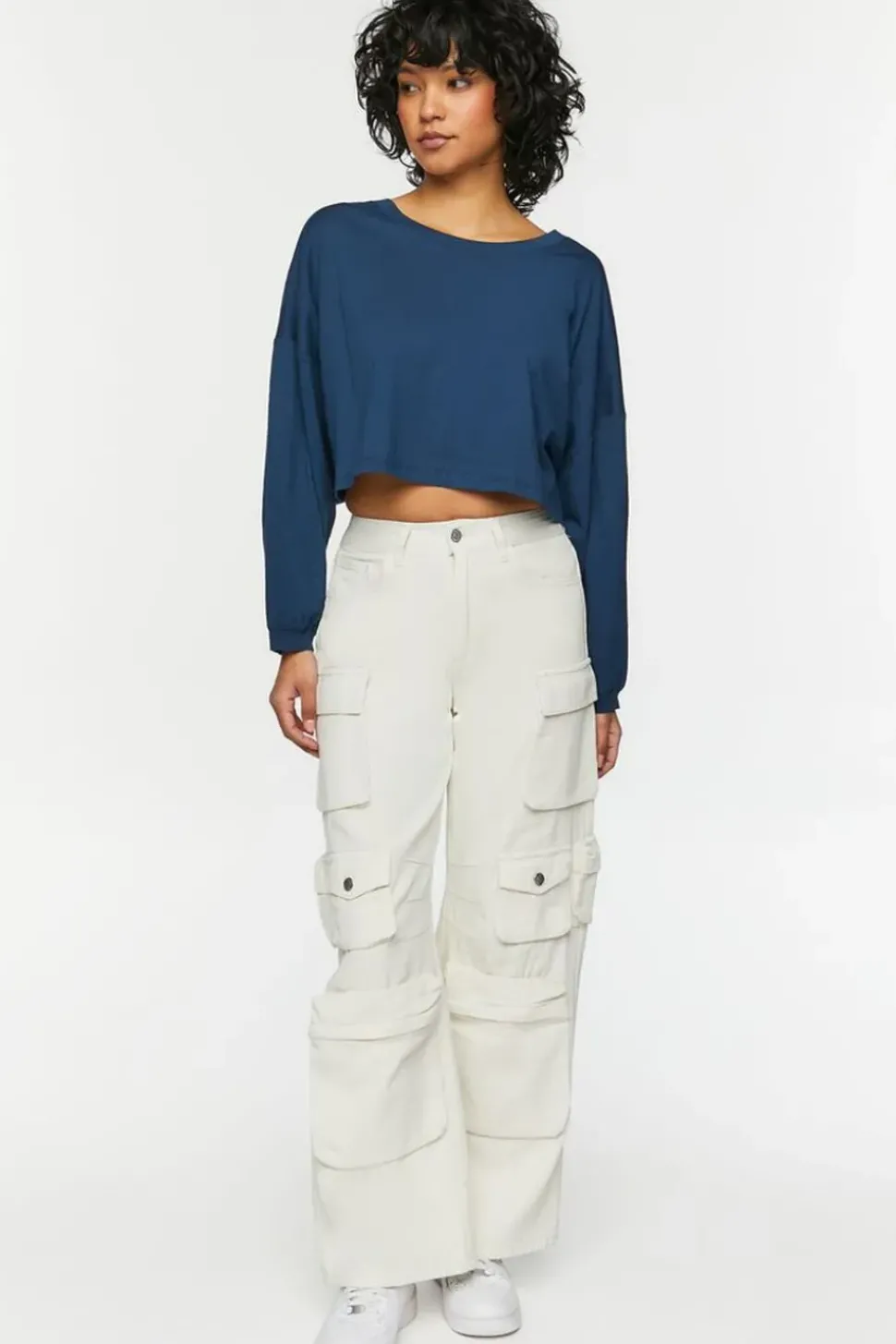 Boxy Long-Sleeve Cropped Tee