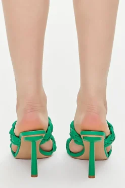 Braided Open-Toe Stiletto Heels