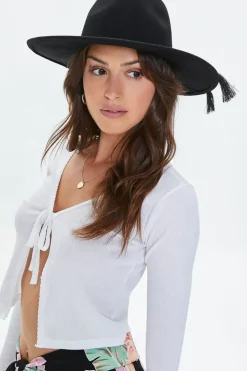 Braided Tassel-Trim Cowboy Hat