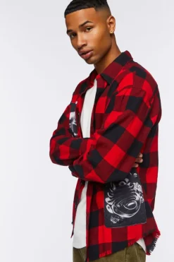 Buffalo Plaid Frayed Patch Shirt
