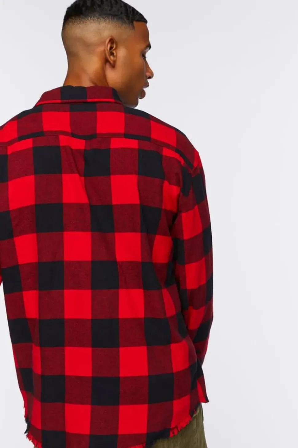 Buffalo Plaid Frayed Patch Shirt