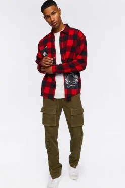 Buffalo Plaid Frayed Patch Shirt