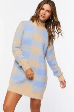 Buffalo Plaid Sweater Dress