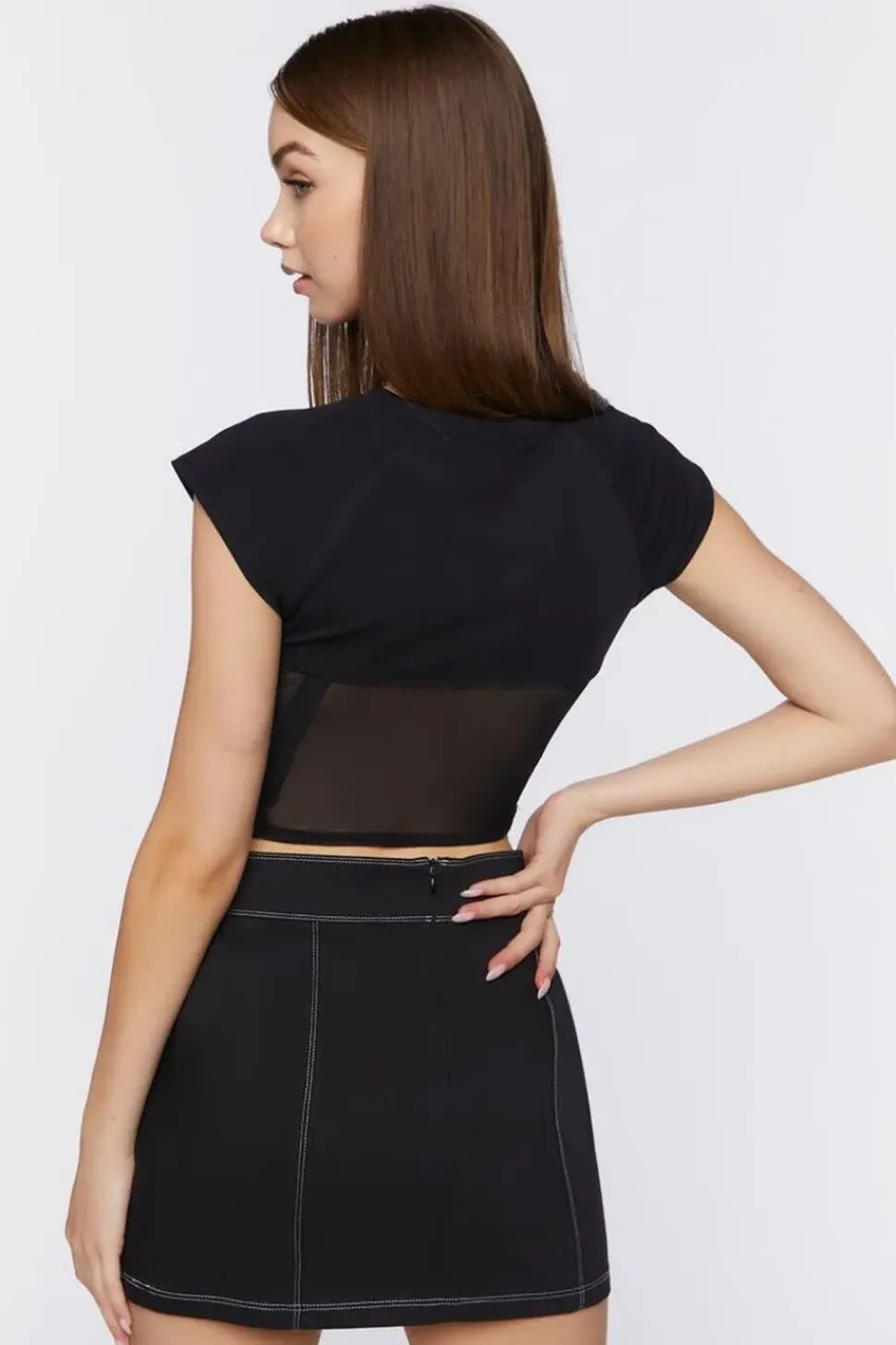 Bustier Embroidered Butterfly Crop Top