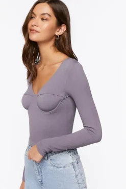 Bustier Long-Sleeve Top