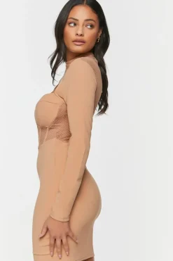Bustier Mesh Cutout Mini Dress