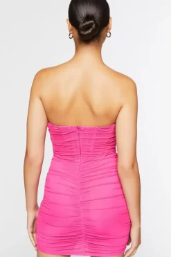 Bustier Mesh Tube Mini Dress
