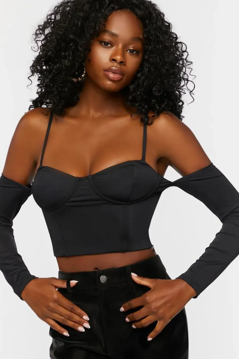 Bustier Open-Shoulder Crop Top