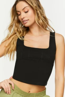 Bustier Square-Neck Crop Top
