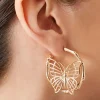 Butterfly Bamboo Hoop Earrings
