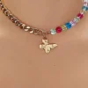 Butterfly Beaded Choker Necklace