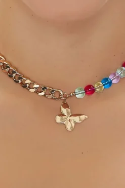 Butterfly Beaded Choker Necklace