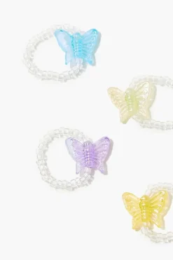 Butterfly Beaded Ring Set