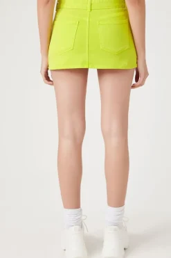 Butterfly-Belted Twill Mini Skirt