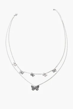 Butterfly Charm Layered Necklace