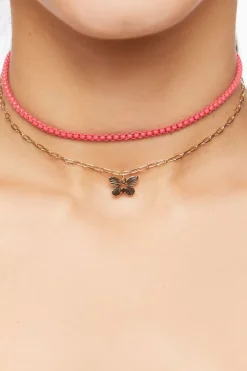 Butterfly Charm Necklace Set