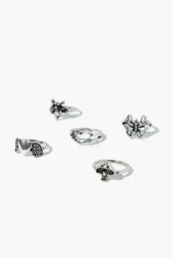 Butterfly Charm Ring Set