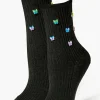 Butterfly Embellished Crew Socks