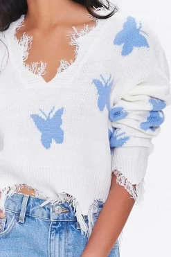 Butterfly Frayed Sharkbite Sweater
