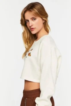 Butterfly Graphic Cropped Pullover