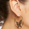 Butterfly Hoop Earrings
