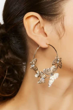 Butterfly Hoop Earrings